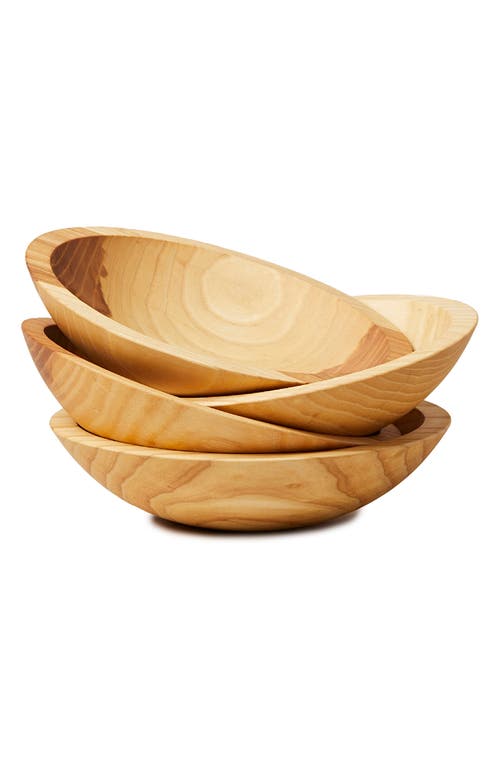 Farmhouse Pottery 9" Crafted Wooden Bowl in Natural at Nordstrom