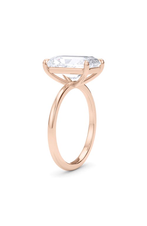 Shop Hautecarat Radiant Cut Lab Created Diamond Ring In 2.00 Ctw 18k Rose Gold