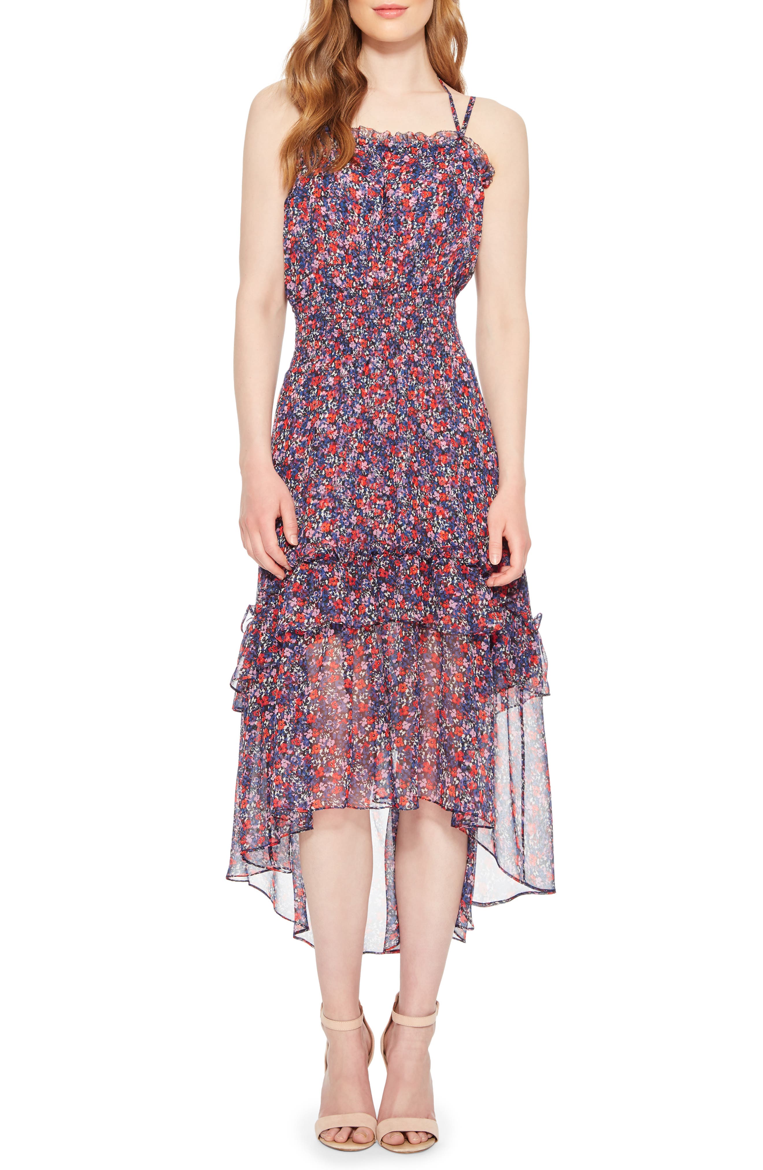 Parker Amethyst Silk High/low Dress, Blue