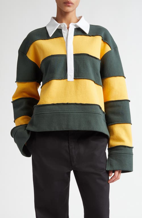 K.ngsley K. Ngsley Riis Deco Polo Navy/ochre In Dark Olive/ Ocre