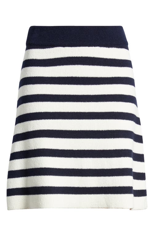 Shop Favorite Daughter Stripe Cotton Blend Knit Miniskirt In Navy/white