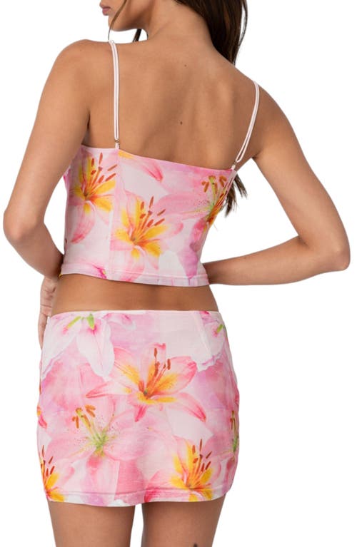 Shop Edikted Stassi Floral Crop Top In Pink