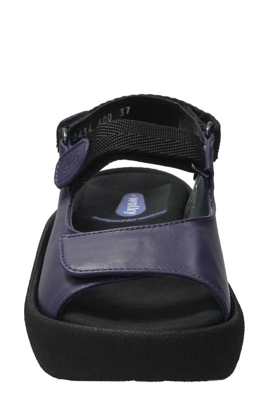 Shop Wolky Jewel Slingback Platform Sandal In Purple Leather