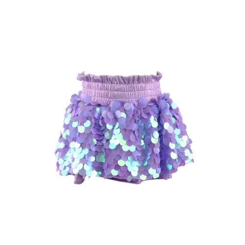 Shop Lola + The Boys Paillette Metallic Skort In Lavender