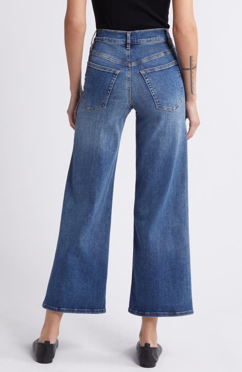 Shop Frame Le Pixie Slim Palazzo Wide Leg Jeans In Mermaid