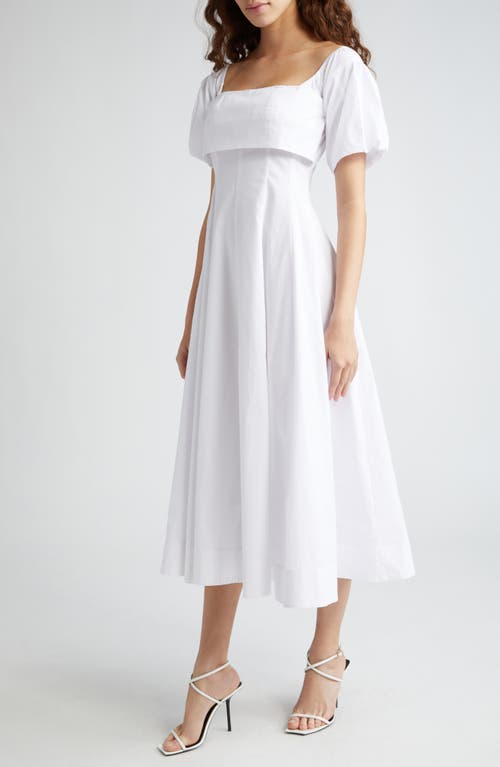 STAUD Palermo Off the Shoulder Stretch Poplin Dress White at Nordstrom,