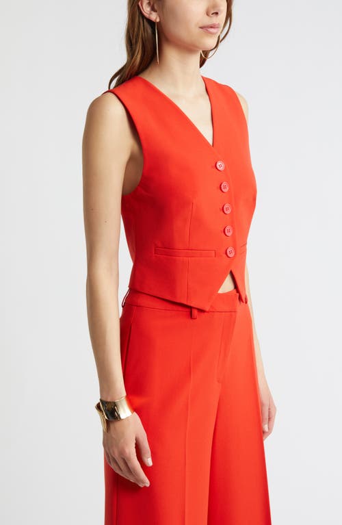 Shop Open Edit Tailored Vest In Red Fiery