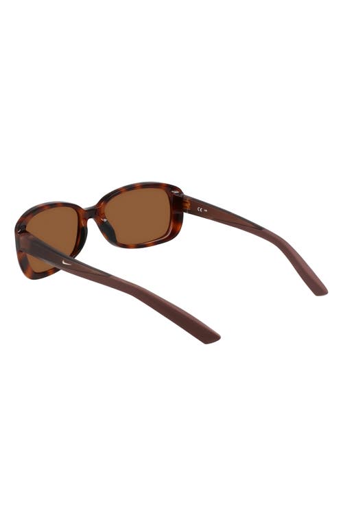 Shop Nike Epic Breeze 135mm Rectangular Sunglasses In Tortoise/brown