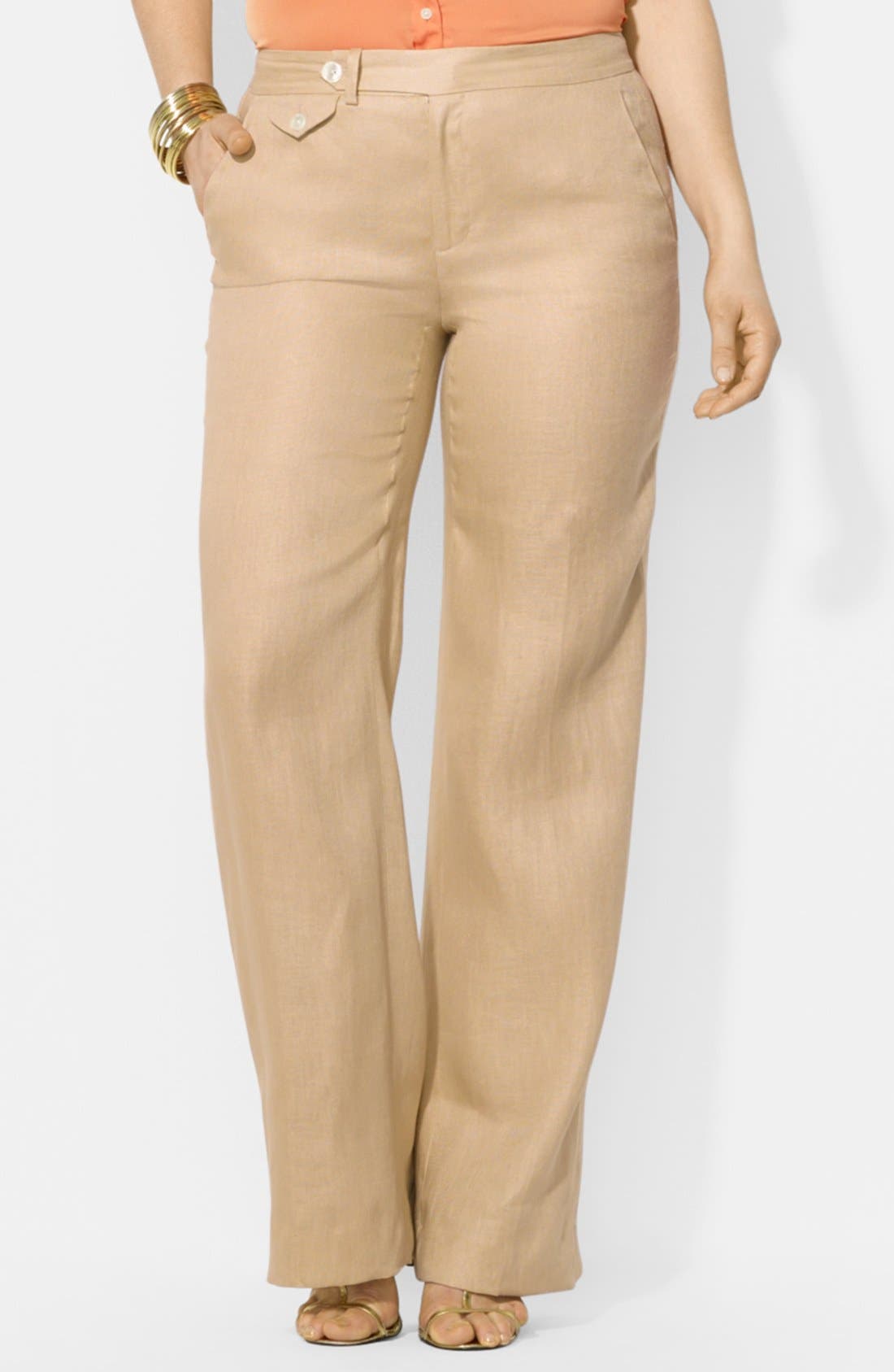 ralph lauren wide leg linen pants