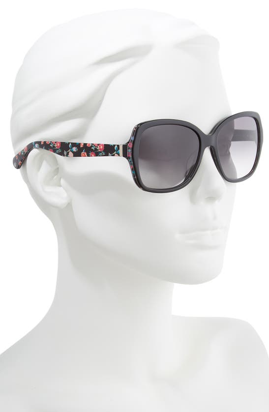 Shop Kate Spade Karalyns 56mm Gradient Butterfly Sunglasses In Black/ Gold Black