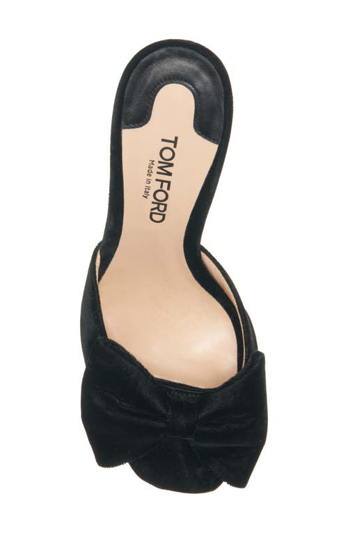 Shop Tom Ford Brigitte Bow Slide Sandal In Black Velvet