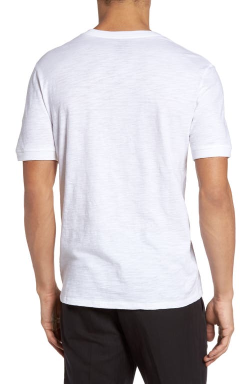 Vince Garment Dyed Short Sleeve Henley In White