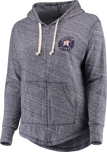 Women's Fanatics Branded Navy/Orange Houston Astros Plus Size Colorblock  Quarter-Zip Sweatshirt