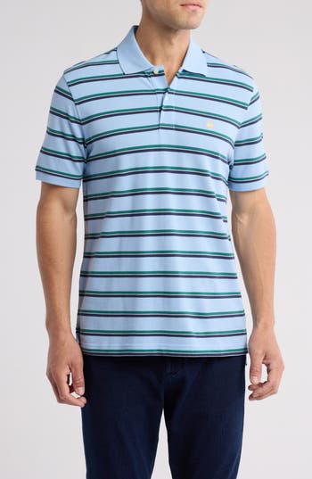 Brooks Brothers Stripe Original Fit Cotton Polo In Neutral