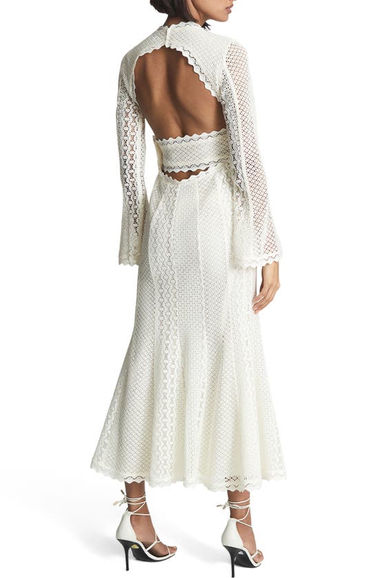 REISS OPEN BACK LONG SLEEVE LACE DRESS