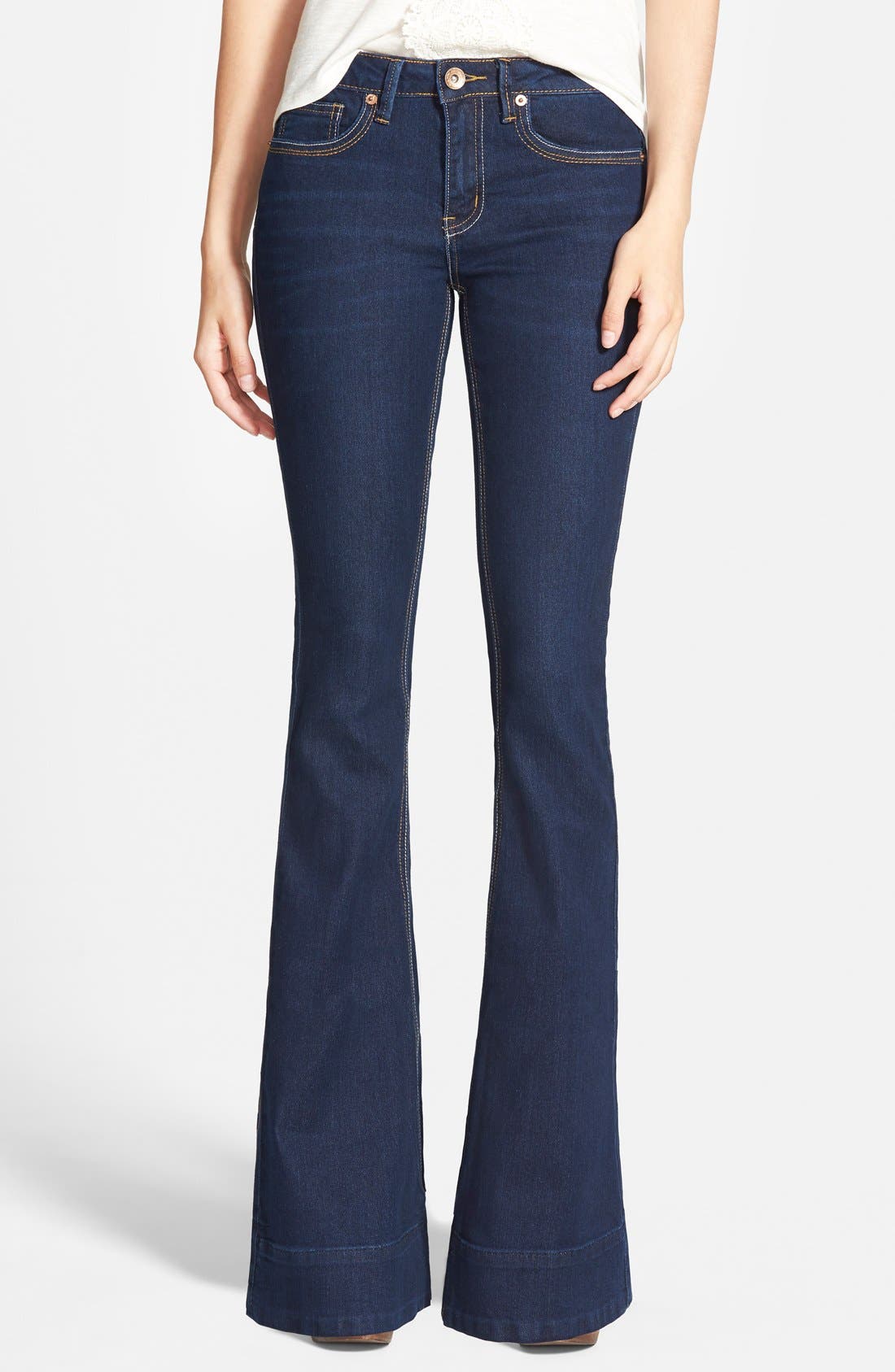 Dollhouse Flare Leg Jeans (Dark Wash) Nordstrom