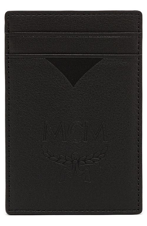 MCM Maxi Aren Leather Money Clip Card Case in Black at Nordstrom