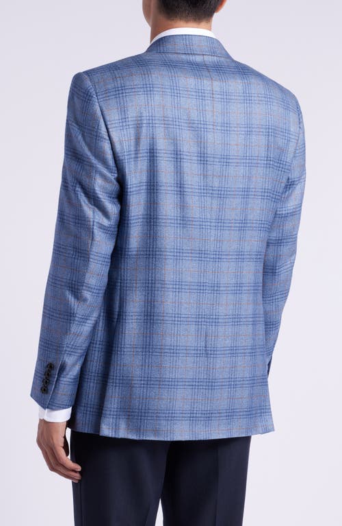 Shop Canali Siena Regular Fit Plaid Silk & Cashmere Sport Coat In Blue