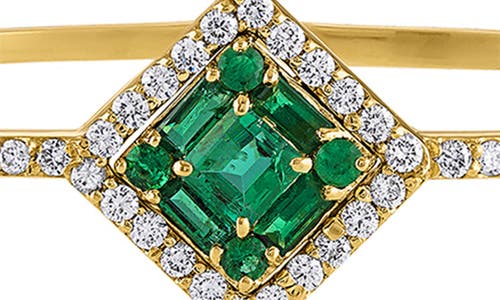 Mindi Mond Clarity Cube Emerald & Diamond Hinge Bracelet In Dia/18k Yg