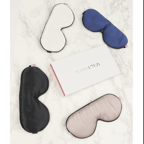 White Lotus Beauty Luxurious 100% Mulberry Silk Eye Mask In White