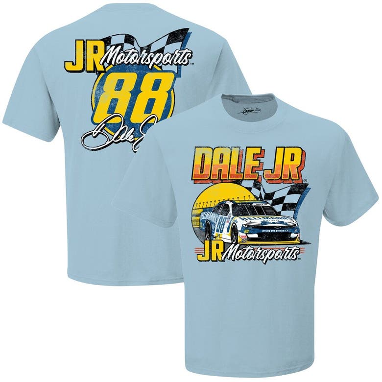 JR MOTORSPORTS OFFICIAL TEAM APPAREL JR MOTORSPORTS OFFICIAL TEAM APPAREL LIGHT BLUE DALE EARNHARDT JR. HELLMANN'S GRAPHIC T-SHIRT