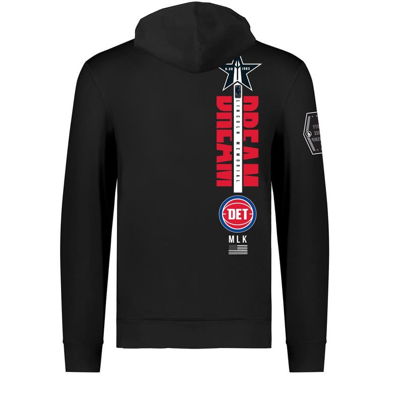 Shop Fisll Unisex  X Black History Collection  Black Detroit Pistons Pullover Hoodie