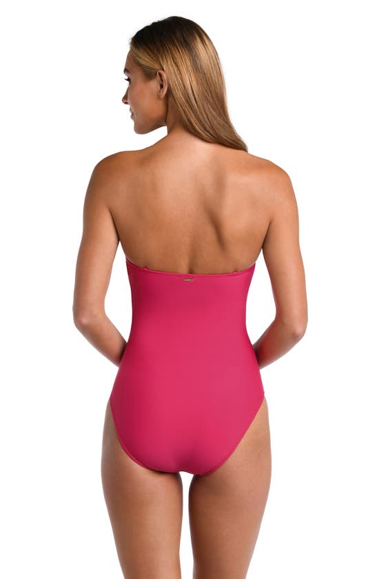 Shop L Agence L'agence Aubrey Ruched One-piece Swimsuit In Berry