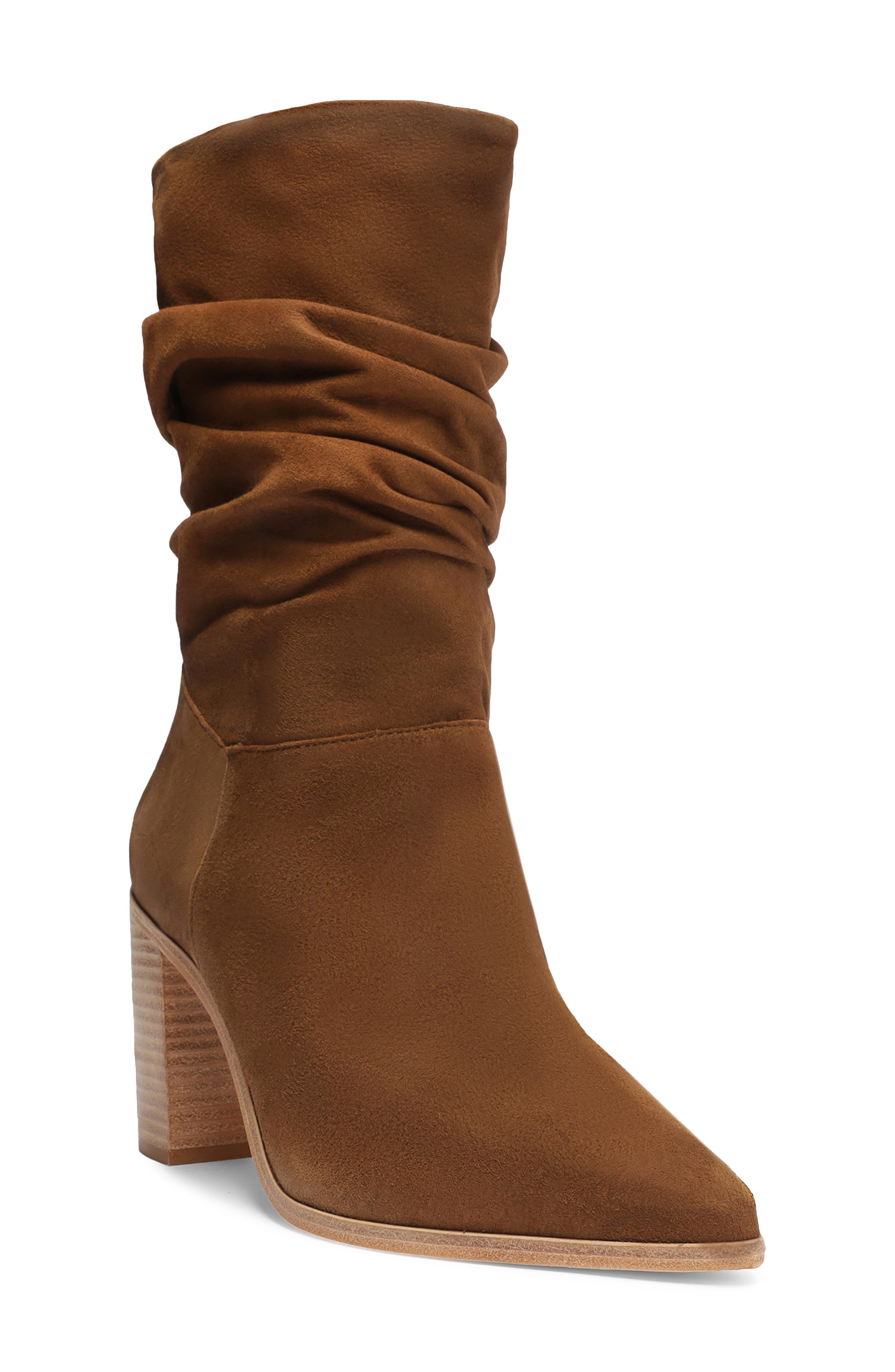 brown suede slouch boots