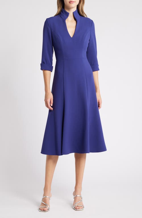 Shop Black Halo Kensington Fit & Flare Midi Dress In Dark Indigo