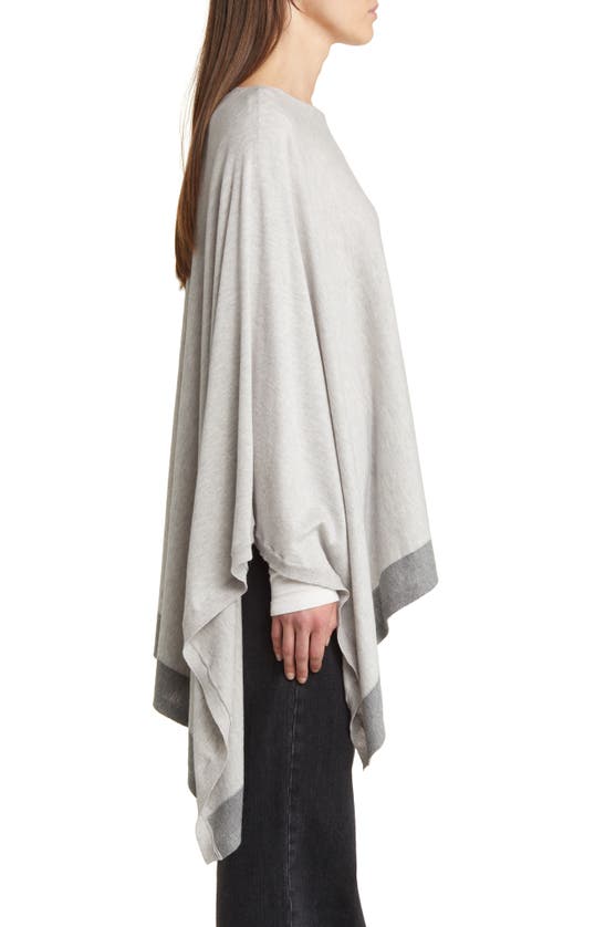 Nordstrom Cotton & Cashmere High-low Poncho In Grey Combo