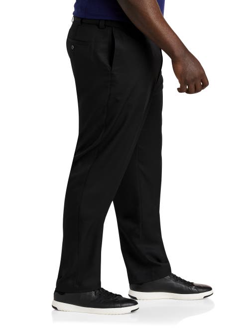 Shop Oak Hill By Dxl Microfiber Waist-relaxer Pants In Black