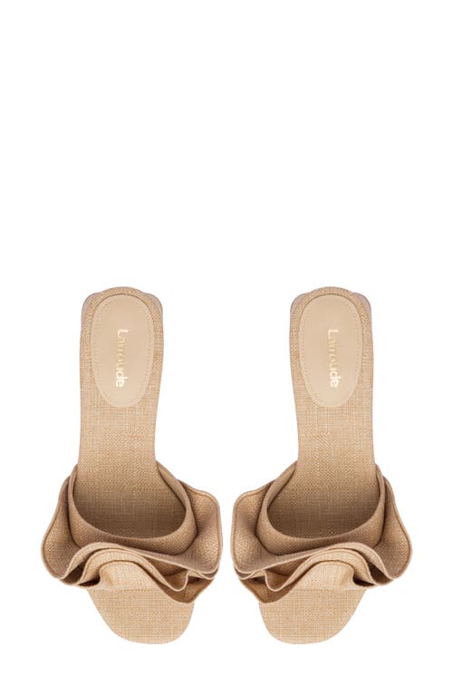 Shop Larroude Larroudé Brigite Ruffle Raffia Sandal In Beige/beige