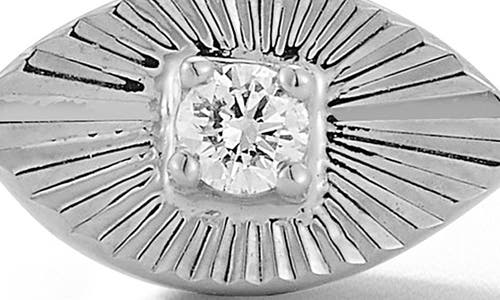 Dana Rebecca Designs Fluted Diamond Evil Eye Stud Earrings In White Gold