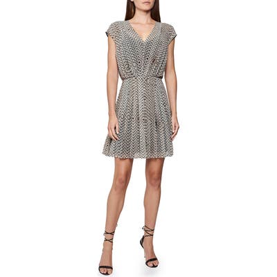 Reiss Marcy Bead Print Dress, US / 8 UK - Beige