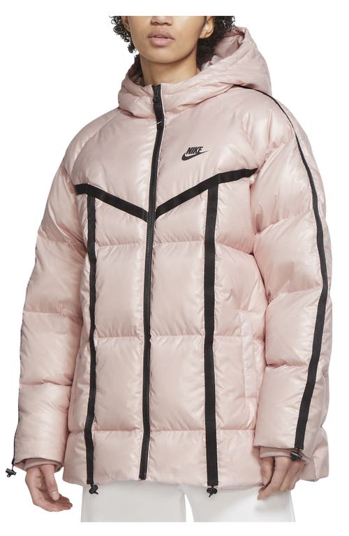 Nike Women's Sportswear Therma-FIT City Series Down Puffer Jacket in Pink Oxford/Black/Black