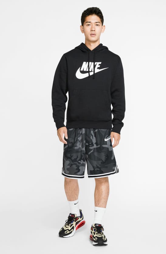 Shop Nike Sportswear Club Fleece Logo Hoodie In Black/ White