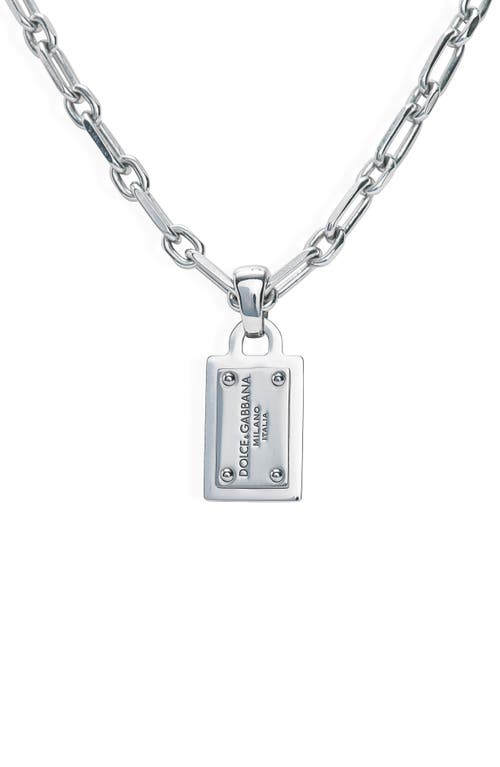 Dolce & Gabbana Men's Logo Pendant Necklace in Silver at Nordstrom