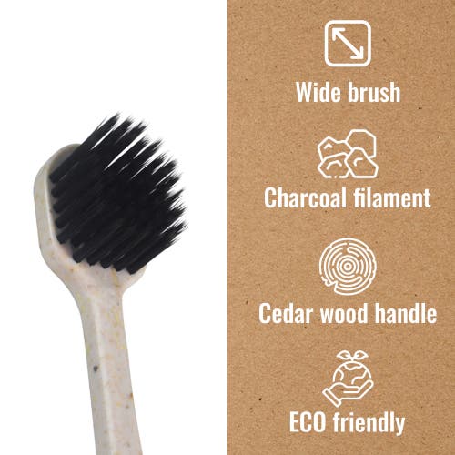 Pursonic Wide Brush Head Charcoal Toothbrush In Multicolor