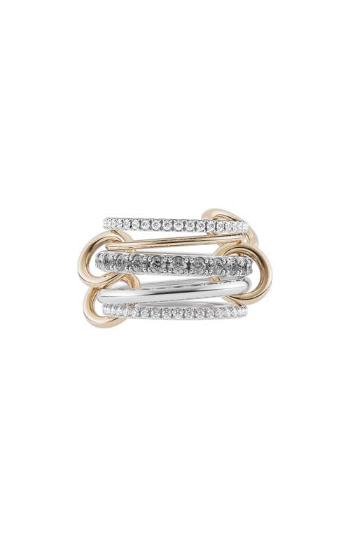 Spinelli Kilcollin Aquarius Diamond Linked Rings in Silver/yellow Gold/white Gold