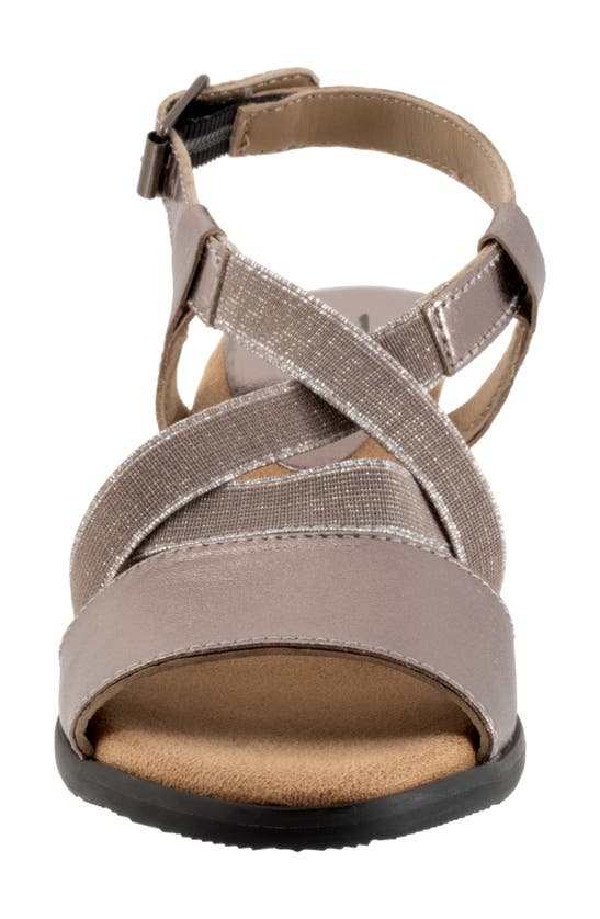 Shop Trotters Meadow Ankle Strap Sandal In Pewter