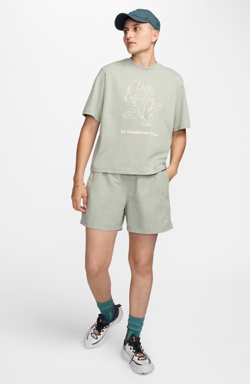 Shop Nike Dri-fit Acg Oversize Graphic T-shirt In Jade Horizon