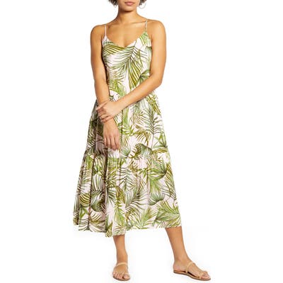 All In Favor Tiered Midi Dress, Pink