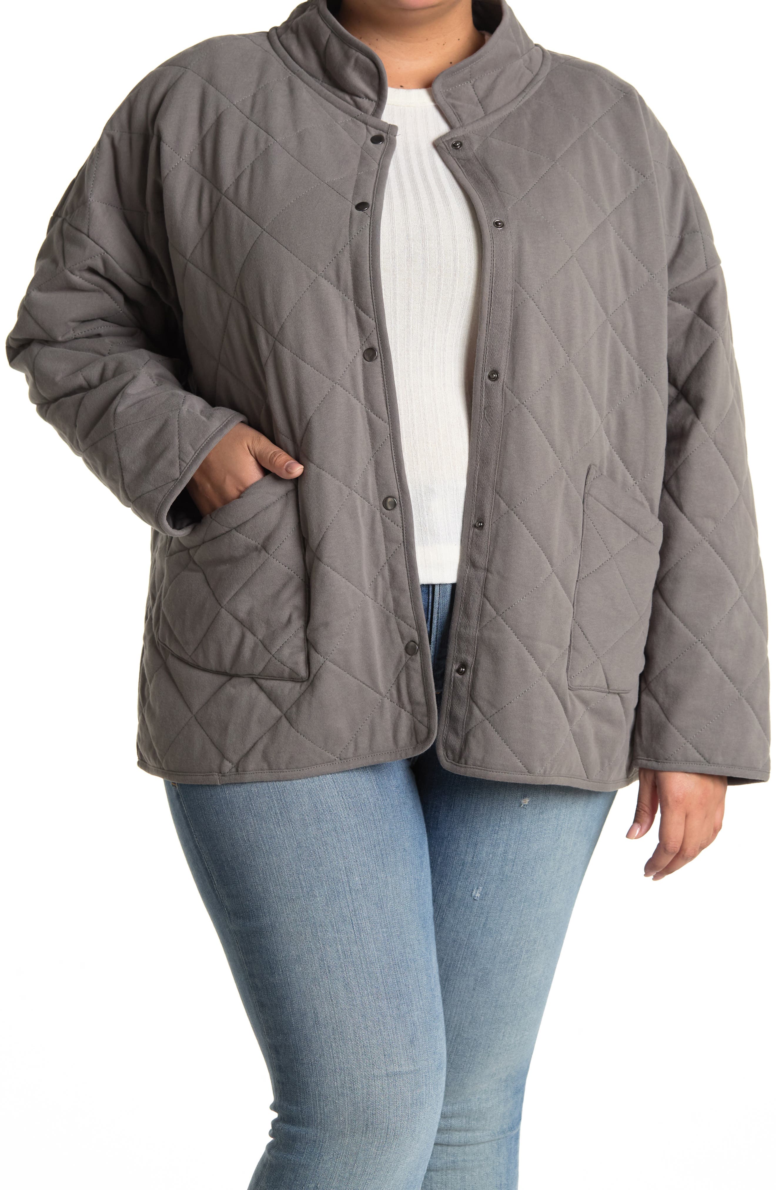 plus size collarless jackets