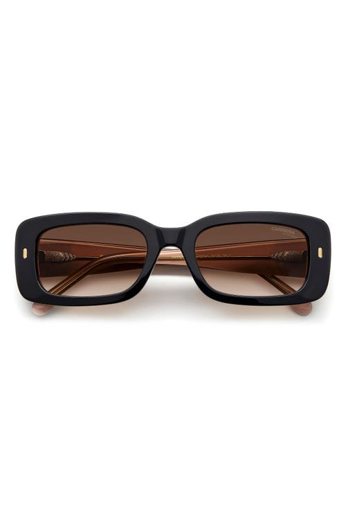 Carrera Eyewear 53mm Gradient Rectangular Sunglasses In Black Beige/brown Gradient