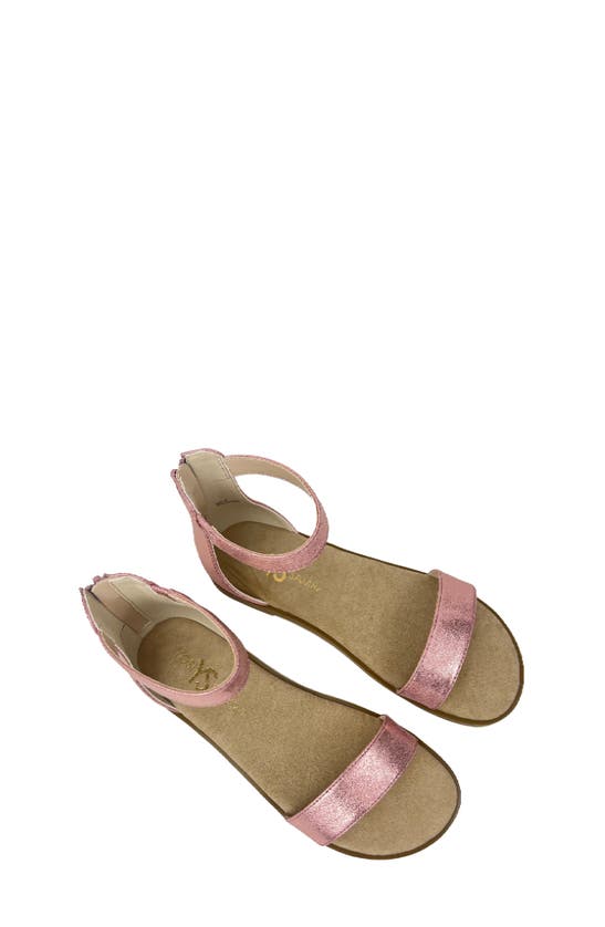 Shop Yosi Samra Kids' Miss Cambelle Ankle Strap Sandal In Pink Metallic