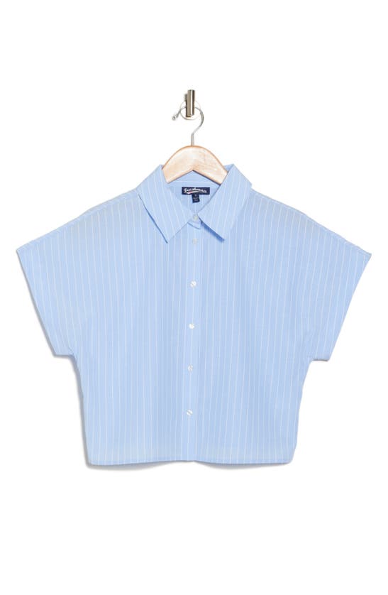 Freshman Pinstripe Button-up Shirt In Light Blue Stripe