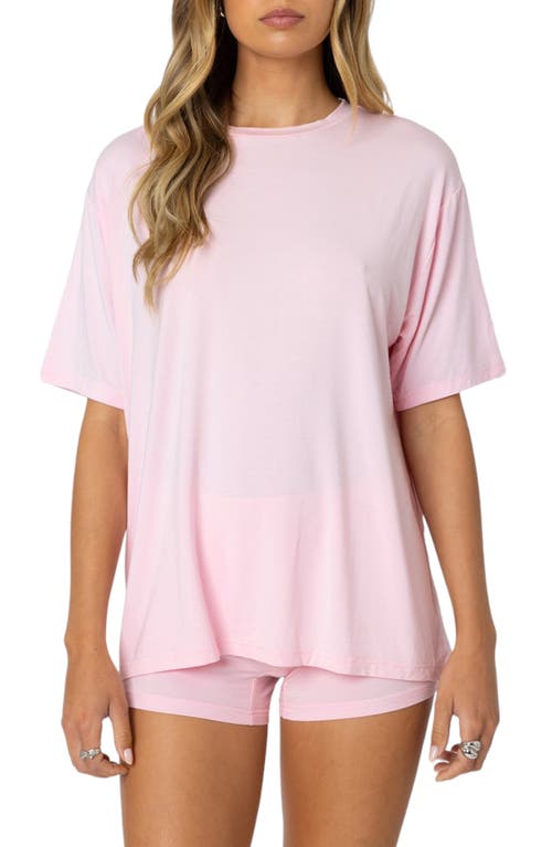 Edikted Oversize Crewneck T-shirt In Pink