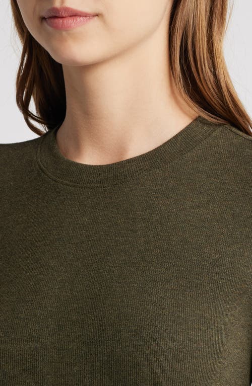 Shop Frame Rib Crewneck T-shirt In Rich Military Heather