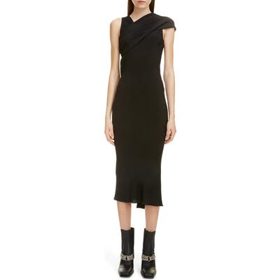 Rick Owens Banana Drape Midi Dress, US / 42 IT - Black