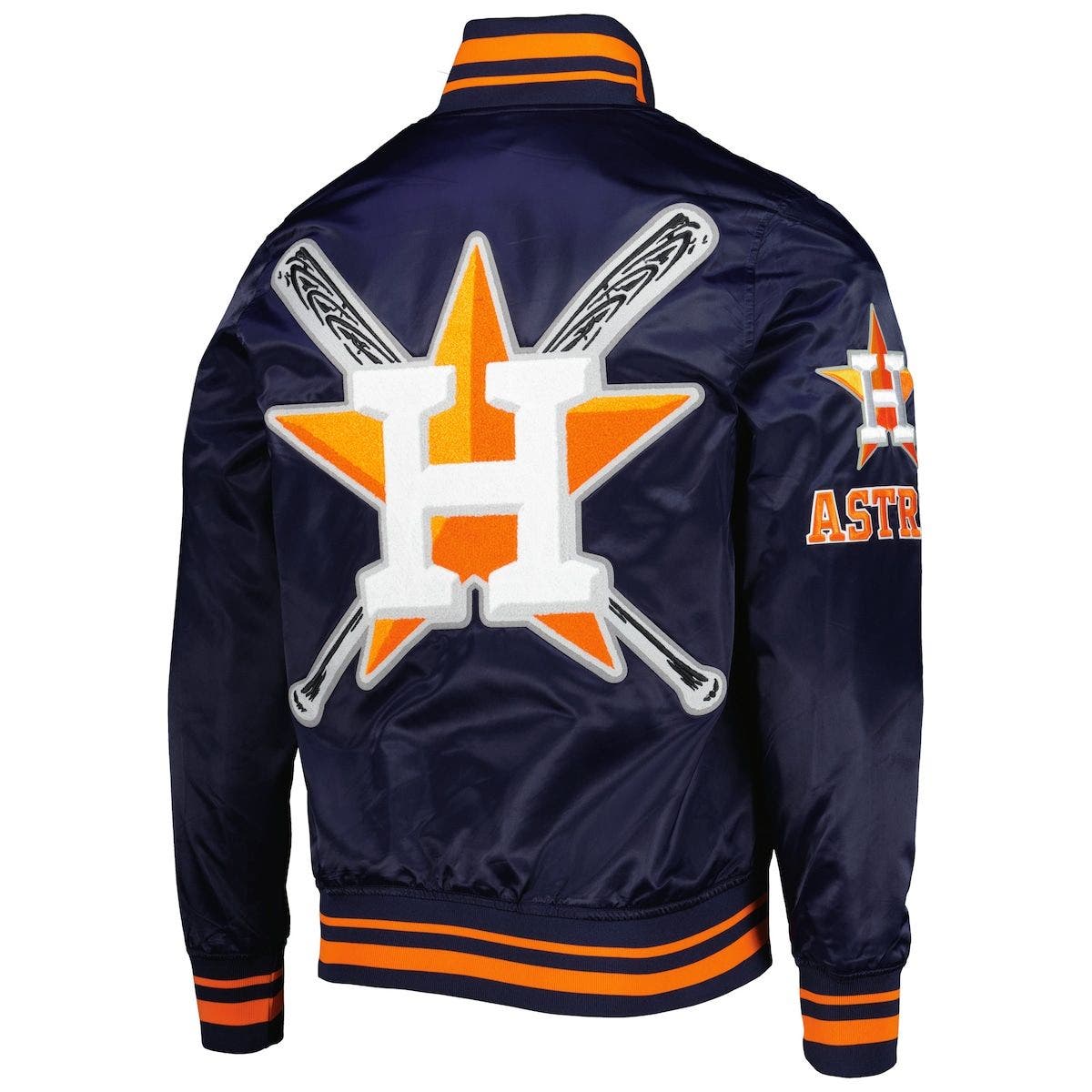 Men's Houston Astros Pro Standard Navy Mash Up Logo Varsity Full-Zip Jacket